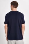 Unisex Relax Fit Rahat Kesim %100 Pamuk Yumuşak Dokulu Hafif Kalın Bisiklet Yaka Lacivert Tişört