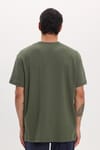 Unisex Relax Fit Rahat Kesim %100 Pamuk Yumuşak Dokulu Hafif Kalın Basic Bisiklet Yaka Haki Tişört