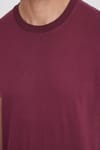 Unisex Relax Fit Rahat Kesim %100 Pamuk Yumuşak Dokulu Hafif Kalın Bordo Bisiklet Yaka Tişört