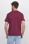 Unisex Relax Fit Rahat Kesim %100 Pamuk Yumuşak Dokulu Hafif Kalın Bordo Bisiklet Yaka Tişört