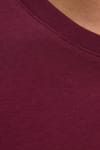 Unisex Relax Fit Rahat Kesim %100 Pamuk Yumuşak Dokulu Hafif Kalın Bordo Bisiklet Yaka Tişört