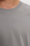 Unisex Relax Fit Rahat Kesim %100 Pamuk Yumuşak Dokulu Hafif Kalın Gri Bisiklet Yaka Tişört