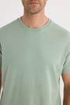 Unisex Relax Fit Rahat Kesim %100 Pamuk Yumuşak Dokulu Hafif Kalın Yeşil Bisiklet Yaka Tişört