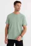 Unisex Relax Fit Rahat Kesim %100 Pamuk Yumuşak Dokulu Hafif Kalın Yeşil Bisiklet Yaka Tişört