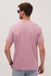 Unisex Relax Fit Rahat Kesim %100 Pamuk Yumuşak Dokulu Hafif Kalın Lila Bisiklet Yaka Tişört