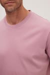 Unisex Relax Fit Rahat Kesim %100 Pamuk Yumuşak Dokulu Hafif Kalın Lila Bisiklet Yaka Tişört