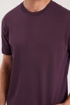 Unisex Relax Fit Rahat Kesim %100 Pamuk Yumuşak Dokulu Hafif Kalın Eflatun Bisiklet Yaka Tişört