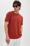 Unisex Relax Fit Rahat Kesim %100 Pamuk Yumuşak Dokulu Hafif Kalın Kiremit Bisiklet Yaka Tişört