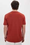 Unisex Relax Fit Rahat Kesim %100 Pamuk Yumuşak Dokulu Hafif Kalın Kiremit Bisiklet Yaka Tişört