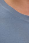Unisex Relax Fit Rahat Kesim %100 Pamuk Yumuşak Dokulu Hafif Kalın Basic Bisiklet Yaka Mavi Tişört