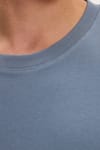 Unisex Relax Fit Rahat Kesim %100 Pamuk Yumuşak Dokulu Hafif Kalın Basic Bisiklet Yaka Mavi Tişört