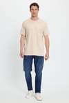 Unisex Relax Fit Rahat Kesim %100 Pamuk Yumuşak Dokulu Hafif Kalın Basic Bisiklet Yaka Taş Tişört