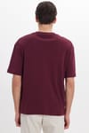 Unisex Oversize Geniş Kesim %100 Pamuk Yumuşak Dokulu Basic Bisiklet Yaka Bordo Tişört