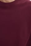 Unisex Oversize Geniş Kesim %100 Pamuk Yumuşak Dokulu Basic Bisiklet Yaka Bordo Tişört