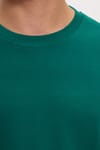 Unisex Oversize Geniş Kesim %100 Pamuk Yumuşak Dokulu Basic Bisiklet Yaka Yeşil Tişört