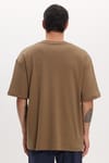 Unisex Oversize Geniş Kesim %100 Pamuk Yumuşak Dokulu Basic Bisiklet Yaka Kahverengi Tişört