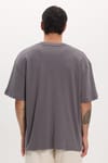Unisex Oversize Geniş Kesim %100 Pamuk Yumuşak Dokulu Basic Bisiklet Yaka Füme Tişört