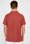 Erkek Slim Fit Dar Kesim %100 Pamuk Düz Pike Kiremit Polo Yaka Tişört