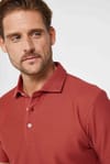 Erkek Slim Fit Dar Kesim %100 Pamuk Düz Pike Kiremit Polo Yaka Tişört