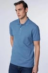 Erkek 5'li Paket Gri-Mavi-Haki-Yeşil-Siyah Slim Fit Pamuklu Düz Pike Polo Yaka Tişört