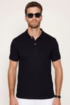 Erkek 5'li Paket Siyah-Kahverengi-Gri-Lacivert-Petrol Slim Fit Dar Kesim Pamuklu Düz Pike Polo Yaka Tişört