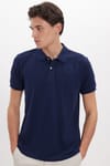 Erkek 5'li Paket Siyah-Lacivert-Kahve-Taş-Beyaz Slim Fit Dar Kesim Pamuklu Düz Pike Polo Yaka Tişört