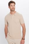 Erkek 5'li Paket Siyah-Lacivert-Kahve-Taş-Beyaz Slim Fit Dar Kesim Pamuklu Düz Pike Polo Yaka Tişört