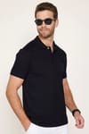 Erkek 5'li Paket Siyah-Lacivert-Kahve-Taş-Beyaz Slim Fit Dar Kesim Pamuklu Düz Pike Polo Yaka Tişört