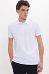 Erkek 5'li Paket Siyah-Lacivert-Kahve-Taş-Beyaz Slim Fit Dar Kesim Pamuklu Düz Pike Polo Yaka Tişört