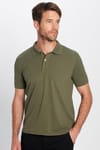 Erkek 5'li Paket Lacivert-Gri-Haki-Bordo-Mavi Slim Fit Dar Kesim Pamuklu Düz Pike Polo Yaka Tişört