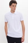 Erkek 5'li Paket Siyah-Taş-Gri-Mor-Beyaz Slim Fit Dar Kesim Pamuklu Düz Pike Polo Yaka Tişört