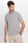 Erkek 5'li Paket Siyah-Taş-Gri-Mor-Beyaz Slim Fit Dar Kesim Pamuklu Düz Pike Polo Yaka Tişört