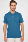 Erkek 5'li Paket Beyaz-Siyah-Lacivert-Haki-Mavi Slim Fit %100 Pamuk Düz Pike Polo Yaka Tişört