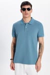 SLIM FIT PLAIN Erkek Slim Fit Dar Kesim %100 Pamuk İndigo Polo Yaka TişörtPIQUE T-SHIRT 24/25  TİŞÖRT