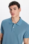 SLIM FIT PLAIN Erkek Slim Fit Dar Kesim %100 Pamuk İndigo Polo Yaka TişörtPIQUE T-SHIRT 24/25  TİŞÖRT