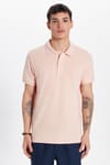 Erkek Slim Fit Dar Kesim %100 Pamuk Somon Polo Yaka Tişört