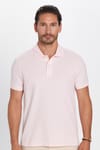 Erkek Slim Fit Dar Kesim %100 Pamuk Pembe Polo Yaka Tişört