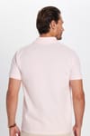 Erkek Slim Fit Dar Kesim %100 Pamuk Pembe Polo Yaka Tişört