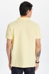 Erkek Slim Fit Dar Kesim %100 Pamuk Sarı Polo Yaka Tişört