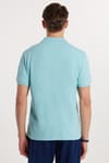 Erkek Slim Fit Dar Kesim %100 Pamuk Mavi Polo Yaka Tişört