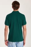 Erkek Slim Fit Dar Kesim %100 Pamuk Yeşil Polo Yaka Tişört