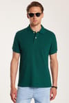 Erkek Slim Fit Dar Kesim %100 Pamuk Yeşil Polo Yaka Tişört