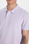 Erkek Slim Fit Dar Kesim %100 Pamuk Lila Polo Yaka Tişört