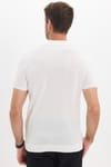 Erkek Slim Fit Dar Kesim %100 Pamuk Örme Triko Fermuarlı Beyaz Polo Yaka Tişört