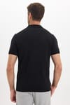 Erkek Slim Fit Dar Kesim %100 Pamuk Örme Triko Fermuarlı Siyah Polo Yaka Tişört