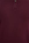 Erkek Slim Fit Dar Kesim %100 Pamuk Örme Triko Fermuarlı Bordo Polo Yaka Tişört