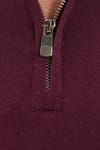 Erkek Slim Fit Dar Kesim %100 Pamuk Örme Triko Fermuarlı Bordo Polo Yaka Tişört