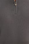 Erkek Slim Fit Dar Kesim %100 Pamuk Örme Triko Fermuarlı Füme Polo Yaka Tişört