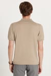 SLIM FIT KNITTED T-SHIRT POLO NECK HALF ZIPPER  TİŞÖRT