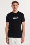 Erkek Slim Fit Dar Kesim %100 Pamuk Yumuşak Dokulu Baskılı Siyah Bisiklet Yaka Tişört